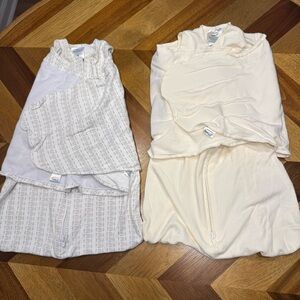 Halo Cream and White Sleep Sack Swaddle lot of 2